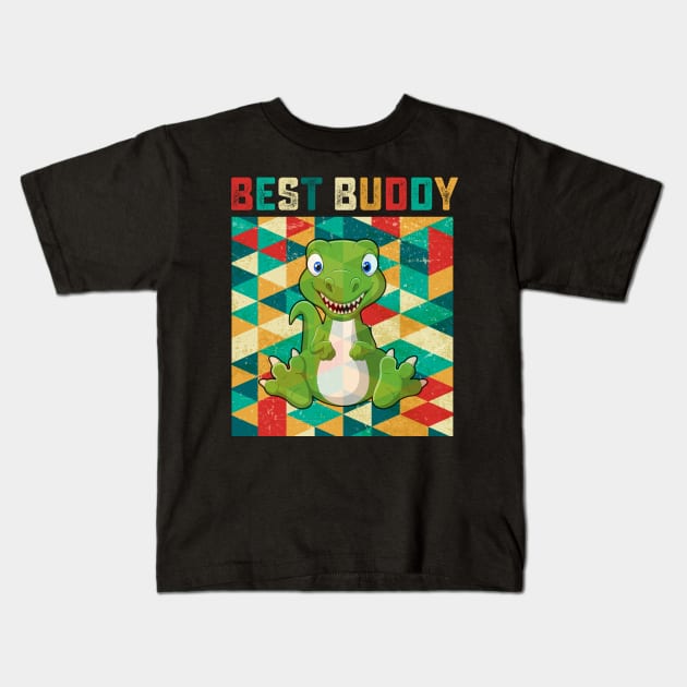 Best Buddy Dinosaurs Kids T-Shirt by danieldamssm